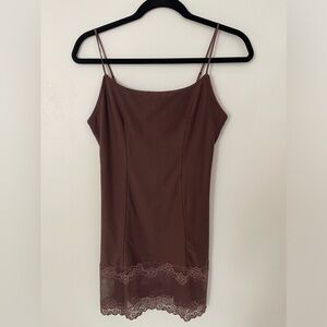 Via Nicci Mini Slip Dress Women’s Vintage Brown chemise Size: Medium